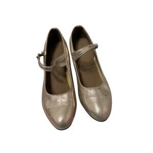 Character Dance Shoes Mary Jane Low Heel Ballroom Theater Metallic Champagne 6–7